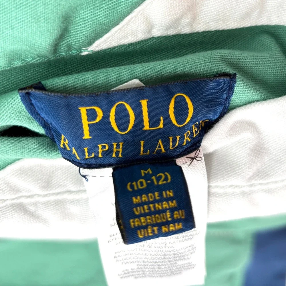 Polo Ralph Lauren Reversible Varsity Jacket Blue Green Bomber‎ Kids M 10-12